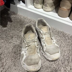 On Running Women's Cloud Sneakers — Light Tan / Cream